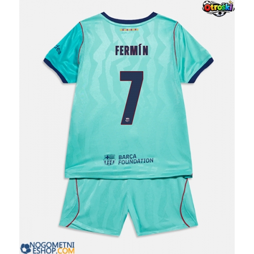 Otroški Nogometni dresi Barcelona Fermin Lopez #7 Tretji 2026-27 Kratek Rokav (+ Kratke hlače)